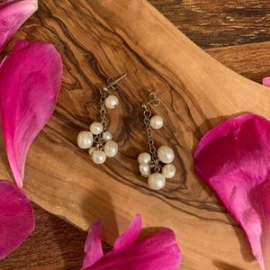 NEW • Freshwater Pearl cluster dangling earrings